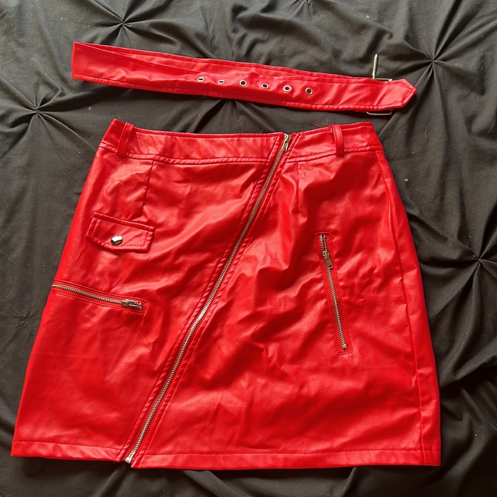 PRETTYLITTLETHING High-Waisted Red Skirt